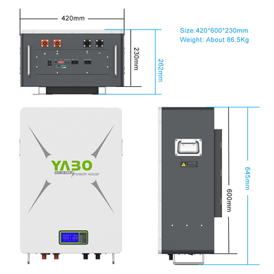 5kw 10kw 12kw 재충전용 Lifepo4 배터리 파워월 가정 51.2v 48v 200ah