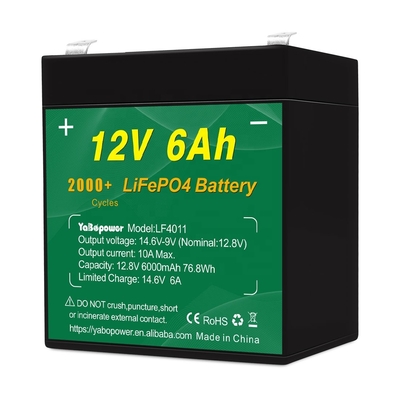 오토바이 12.8v 12v 6ah Lifepo4 배터리 팩 제조업체 태양 경보 시스템