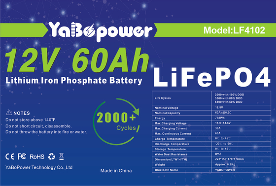 딥 사이클 Lifepo4 배터리 72v 60ah 12v 60ah 40ah 80ah 태양계
