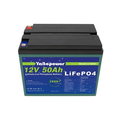 12v 50ah Lifepo4 충전식 배터리 팩 2000 딥 사이클