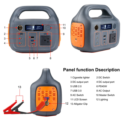 가정 110v 220v 캠핑 태양열 발전기 300W 야외 휴대용 발전소 자동차 시작