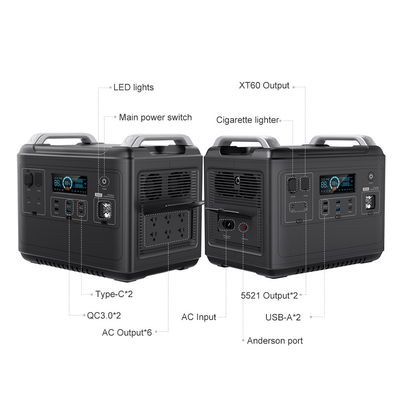 새로운 에너지 생성기 MPPT 입력 양방향 2000W 빠른 lifepo4 휴대용 발전소 2000w