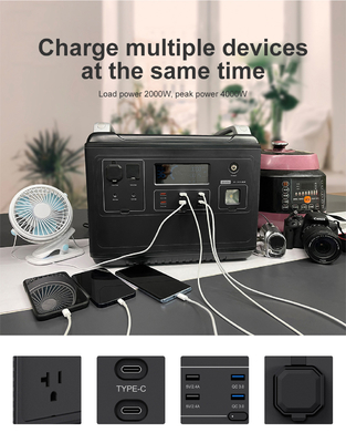 Ups 리튬 휴대용 발전소 Lifepo4 태양열 2000W 1000와트 양방향 빠른