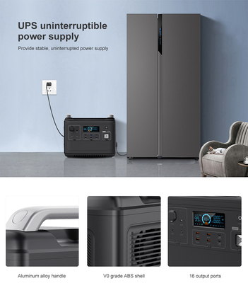 Ups 리튬 휴대용 발전소 Lifepo4 태양열 2000W 1000와트 양방향 빠른