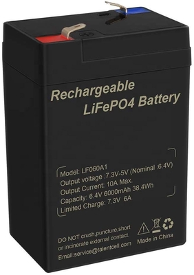장난감 UPS를 위한 리튬 철 인산염 깊은 주기 LiFePO4 건전지 리튬 6V 6Ah 6.4V