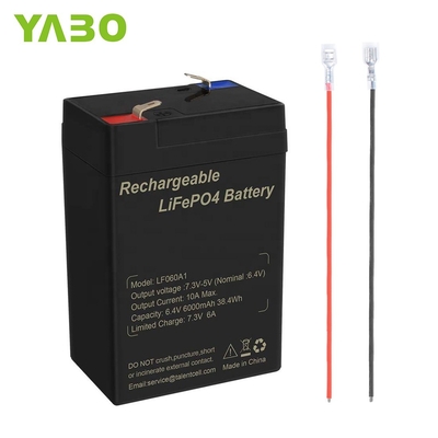 장난감 자전거 헤드라이트 범퍼 차를 위한 6Ah 6V Lifepo4 깊은 주기 리튬 전지