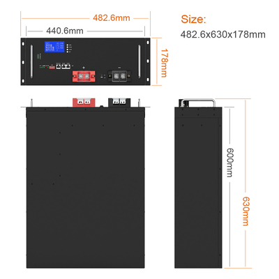 기지국을 위한 OEM ODM 16S1P 프리즘 전지 170Ah 48V 리튬 전지 태양 전지 팩