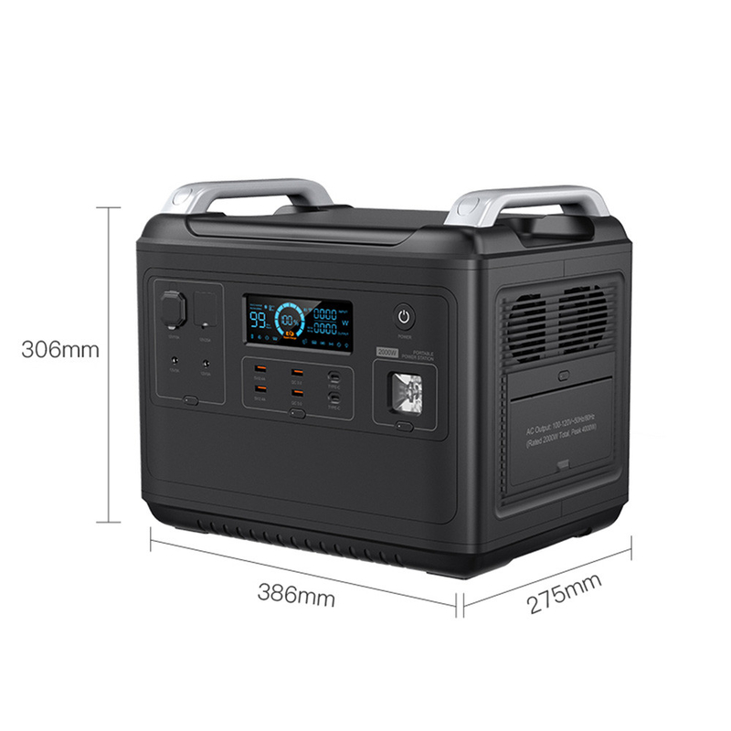 새로운 에너지 생성기 MPPT 입력 양방향 2000W 빠른 lifepo4 휴대용 발전소 2000w